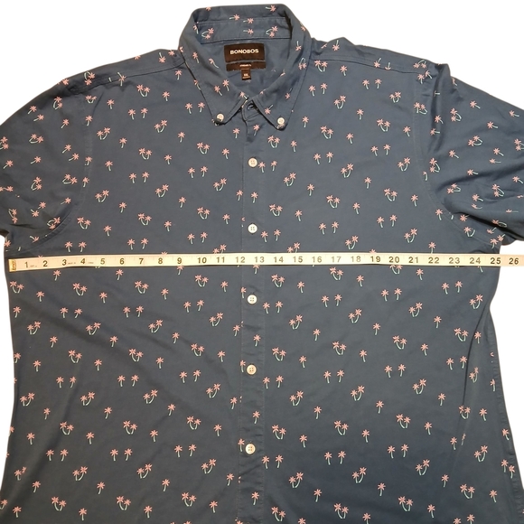 Bonobos Blue Palm Tree Print Shirt - Picture 5 of 6